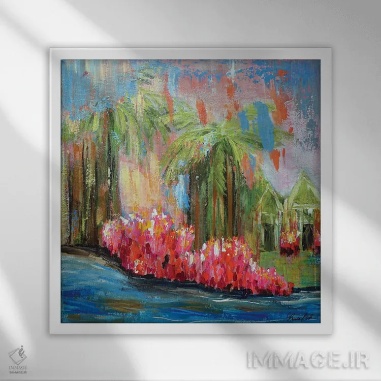 تابلو بهشت کامل اثر برندا بوش - نمای قابدار سفید