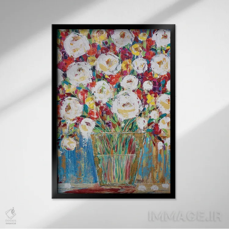 تابلو دستهگل تازه اثر برندا بوش - نمای قابدار مشکی