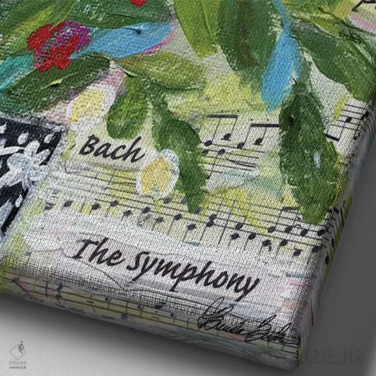 تابلو سمفونی اثر برندا بوش - نمای نزدیک بافت بوم