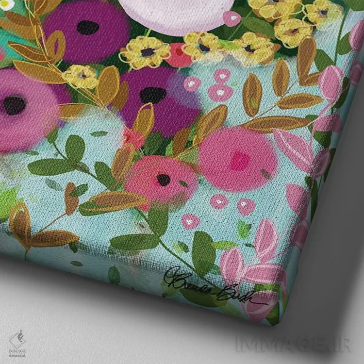 تابلو احساس زنانه اثر برندا بوش - نمای نزدیک بافت بوم