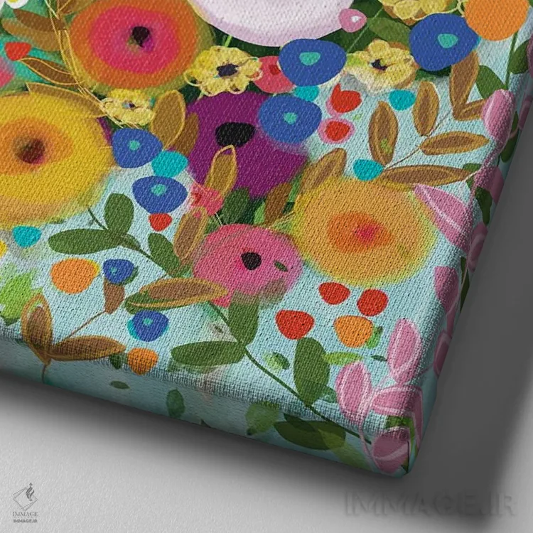 تابلو روزهای گرم اثر برندا بوش - نمای نزدیک بافت بوم