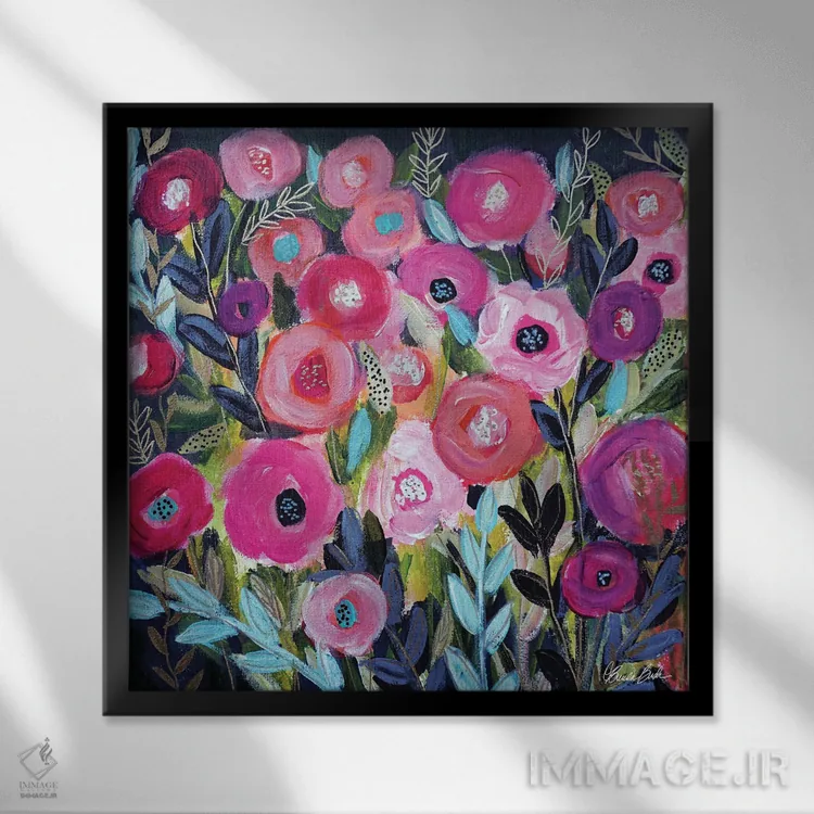 تابلو باغ درخشان اثر برندا بوش - نمای قابدار مشکی