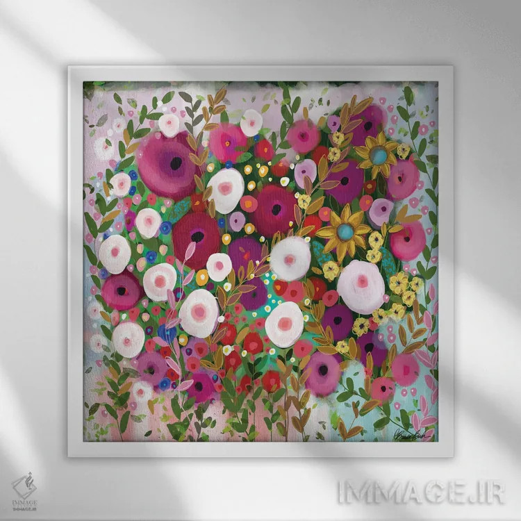 تابلو احساس زنانه اثر برندا بوش - نمای قابدار سفید