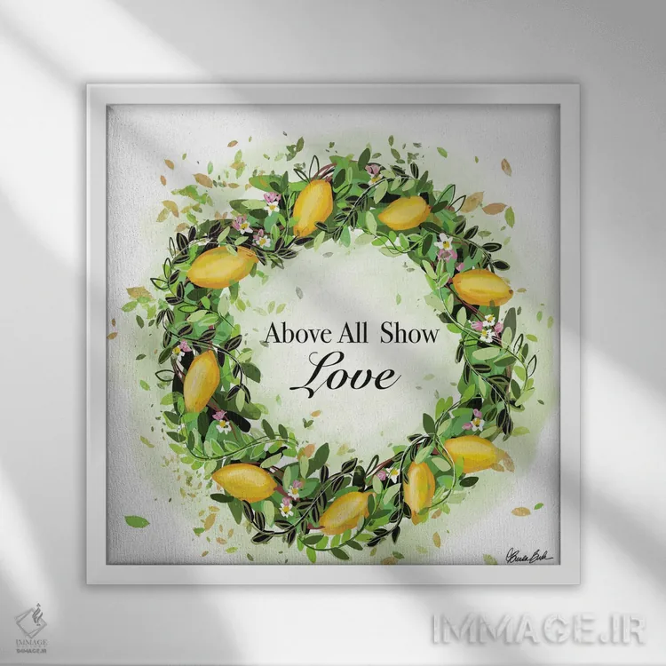 تابلو حلقهٔ لیمو اثر برندا بوش - نمای قابدار سفید