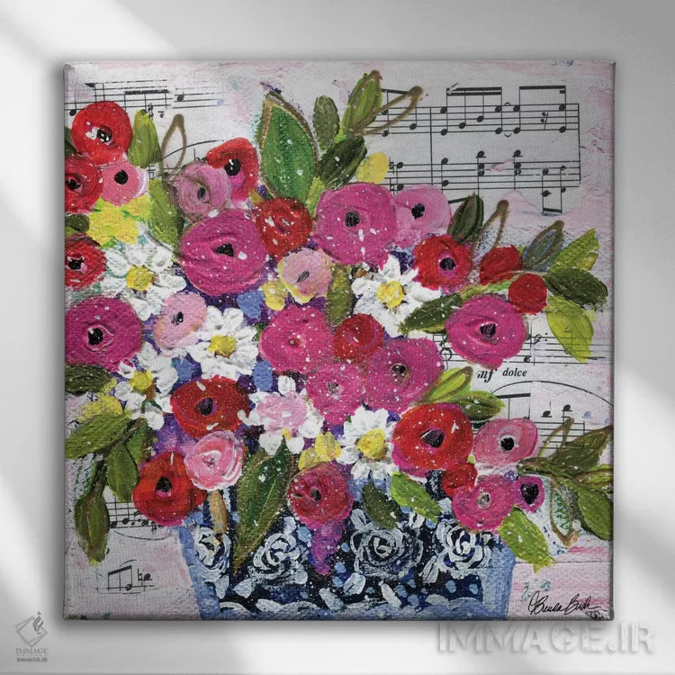 تابلو روز رمانتیک I اثر برندا بوش - نمای روبهرو روی دیوار