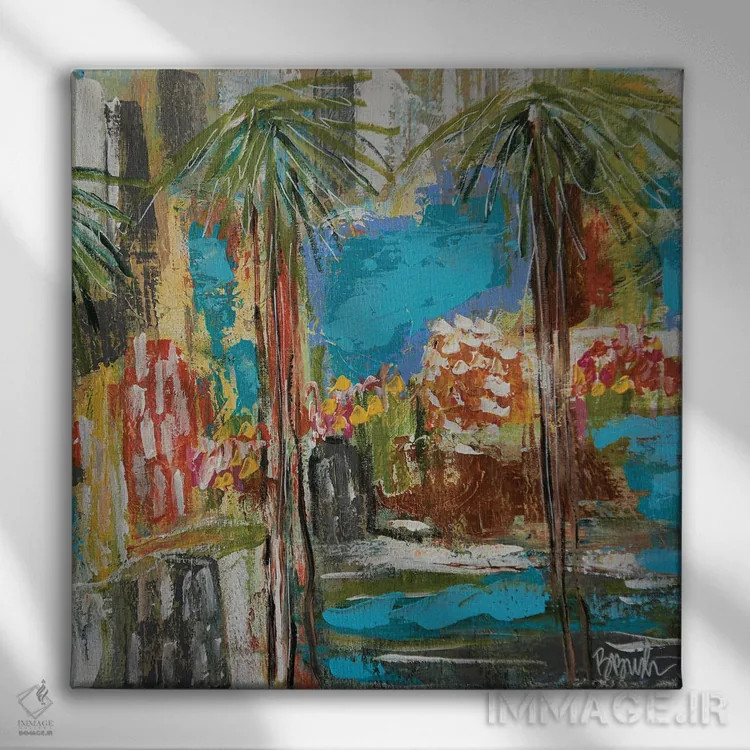 تابلو جزیرهای در آفتاب اثر برندا بوش - نمای روبهرو روی دیوار