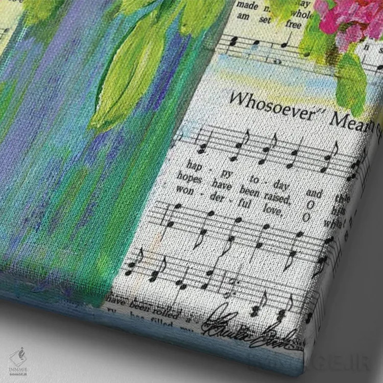 تابلو هر که مرا منظور دارد اثر برندا بوش - نمای نزدیک بافت بوم