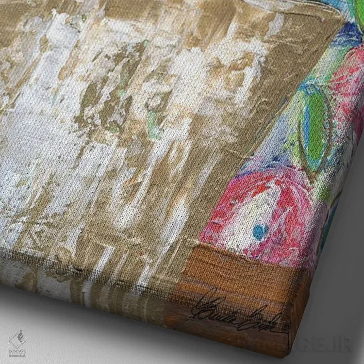 تابلو میز قدیمی اثر برندا بوش - نمای نزدیک بافت بوم