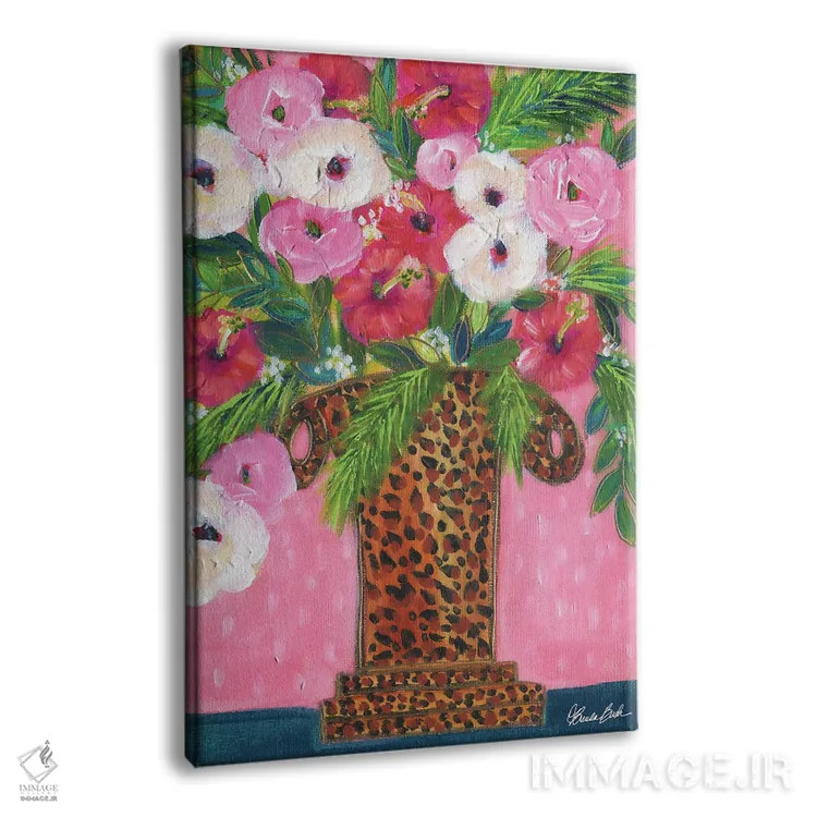 تابلو گلدان پلنگی اثر برندا بوش - نمای پرسپکتیو محصول