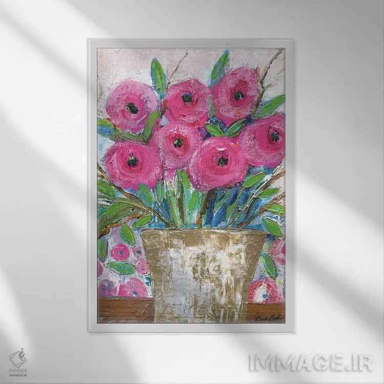 تابلو میز قدیمی اثر برندا بوش - نمای قابدار سفید