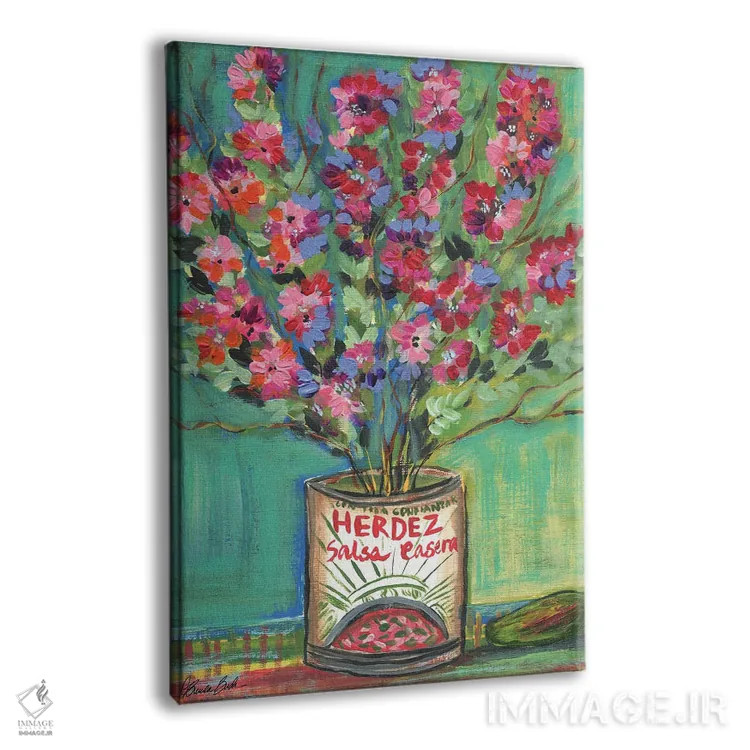 تابلو بوگنویلیا در قوطی سالسا اثر برندا بوش - نمای پرسپکتیو محصول