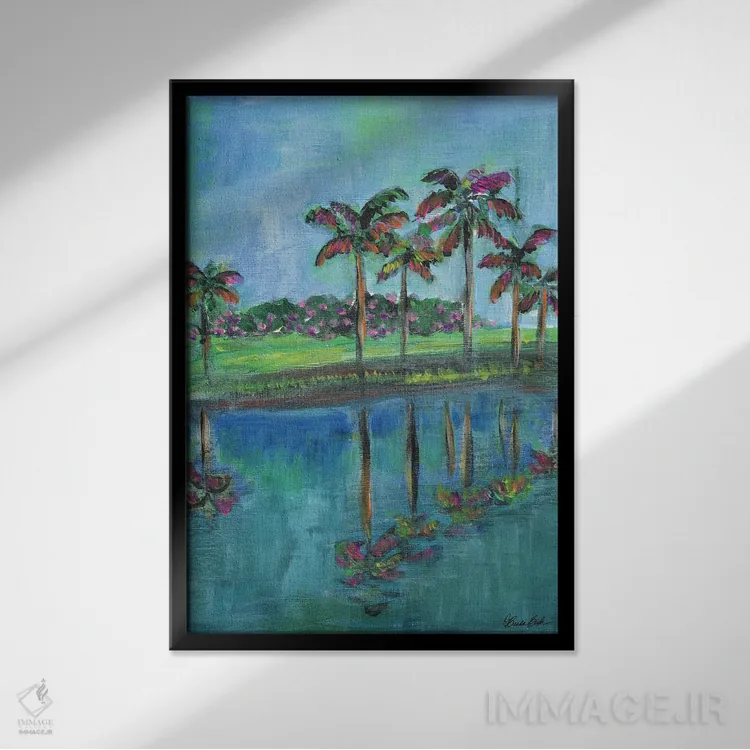 تابلو انعکاسهای گرمسیری اثر برندا بوش - نمای قابدار مشکی