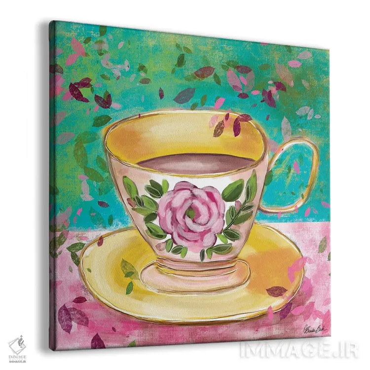تابلو بارش گلها در فنجان من اثر برندا بوش - نمای پرسپکتیو محصول