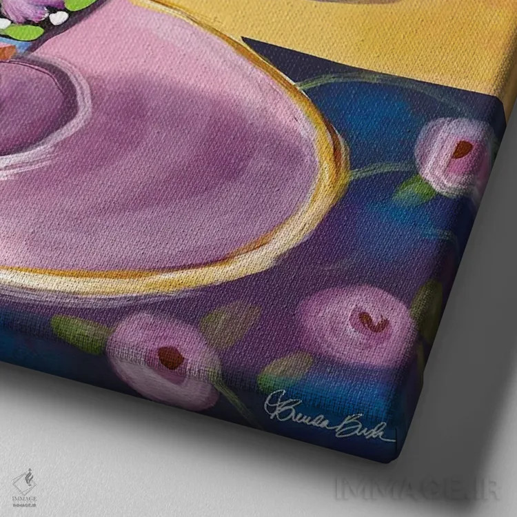 تابلو صبحبهخیر آفتاب اثر برندا بوش - نمای نزدیک بافت بوم