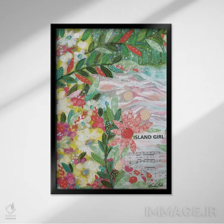 تابلو دختر جزیره اثر برندا بوش - نمای قابدار مشکی