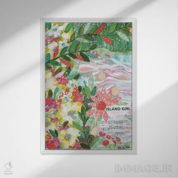 تابلو دختر جزیره اثر برندا بوش - نمای قابدار سفید