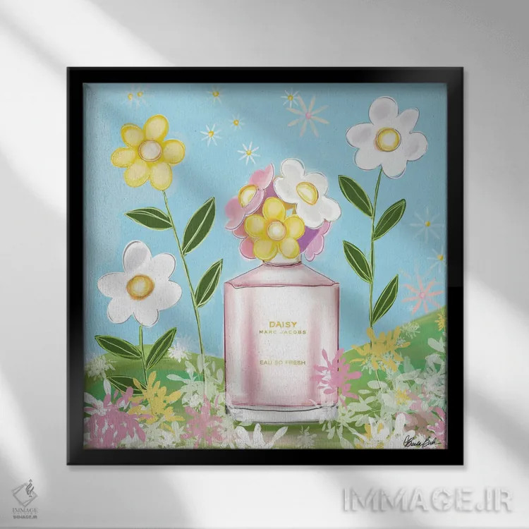 تابلو مرواریدهای شکوفا اثر برندا بوش - نمای قابدار مشکی