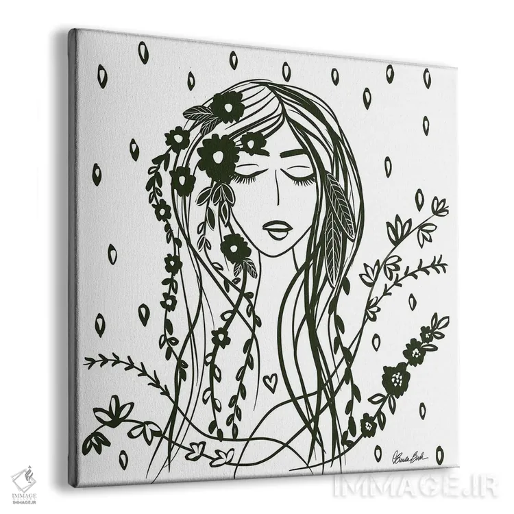 تابلو پرها و گلها اثر برندا بوش - نمای پرسپکتیو محصول