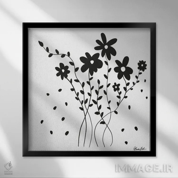 تابلو باغ مرواریدها اثر برندا بوش - نمای قابدار مشکی