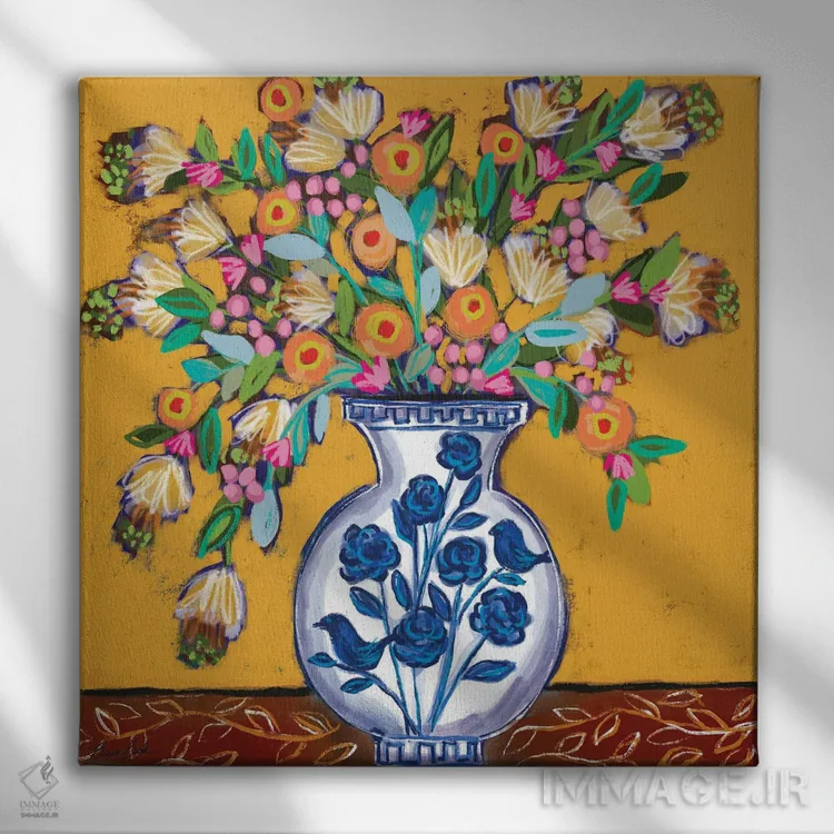 تابلو دستهگل تولوم (مکزیک) اثر برندا بوش - نمای روبهرو روی دیوار