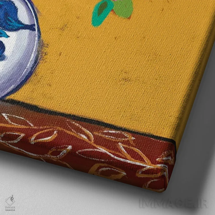 تابلو دستهگل تولوم (مکزیک) اثر برندا بوش - نمای نزدیک بافت بوم