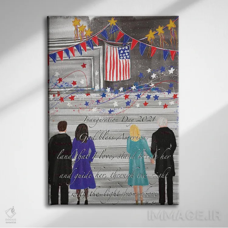 تابلو روز افتتاحیه اثر برندا بوش - نمای روبهرو روی دیوار