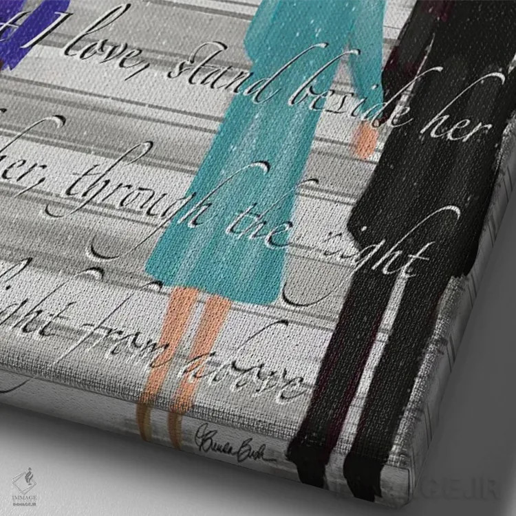 تابلو روز افتتاحیه اثر برندا بوش - نمای نزدیک بافت بوم