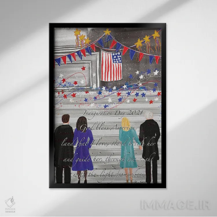 تابلو روز افتتاحیه اثر برندا بوش - نمای قابدار مشکی