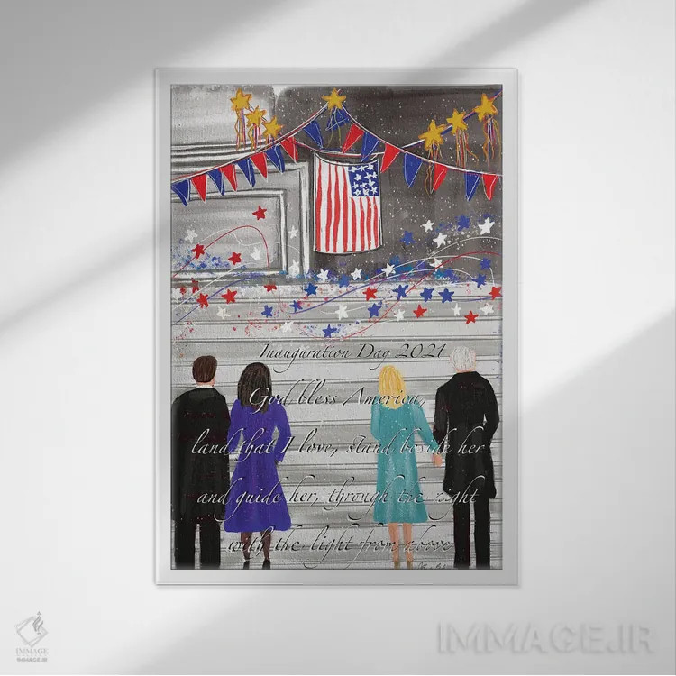 تابلو روز افتتاحیه اثر برندا بوش - نمای قابدار سفید