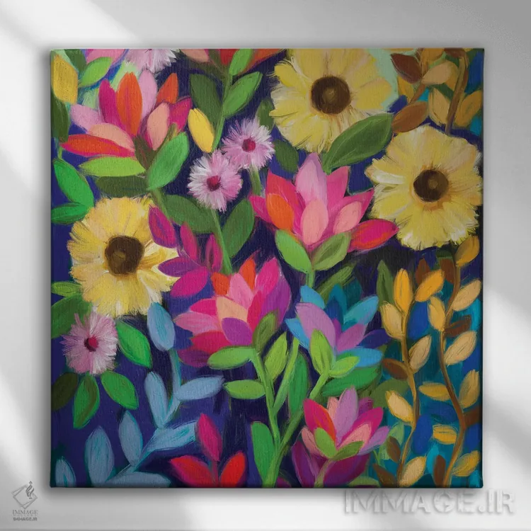 تابلو عشق نیلوفر آبی اثر برندا بوش - نمای روبهرو روی دیوار