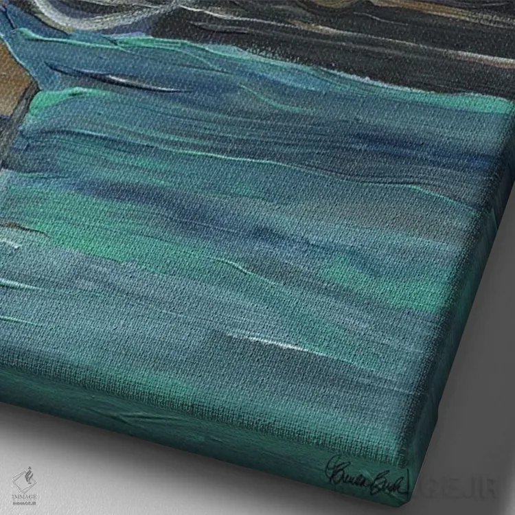 تابلو توقف برای گلها اثر برندا بوش - نمای نزدیک بافت بوم