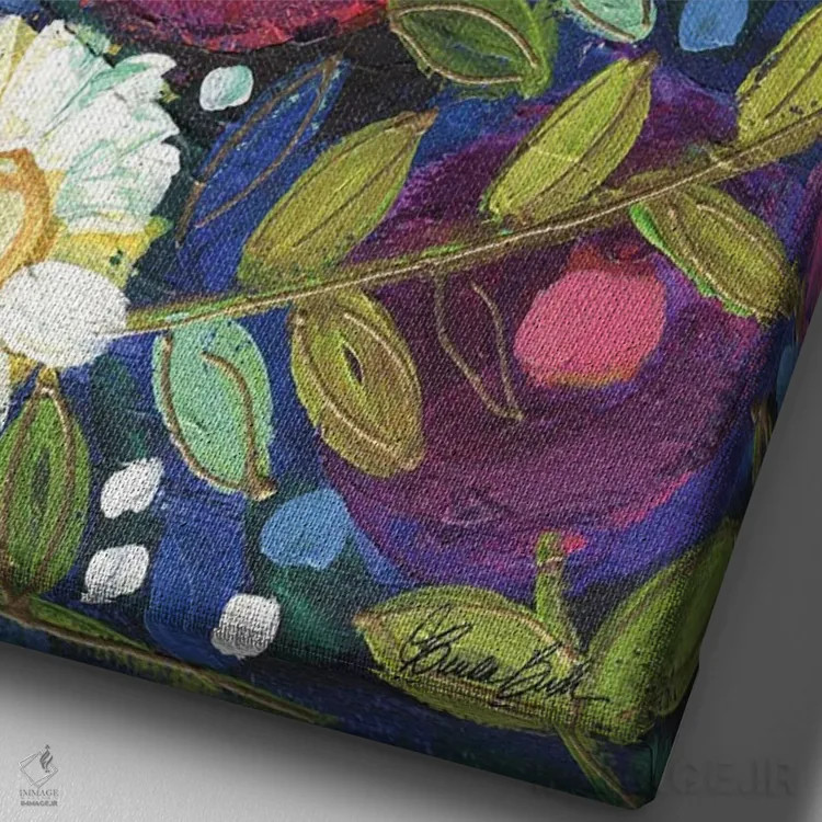 تابلو چراغهای باغ اثر برندا بوش - نمای نزدیک بافت بوم