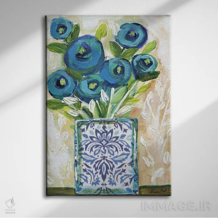 تابلو رزهای ماه آبی اثر برندا بوش - نمای روبهرو روی دیوار