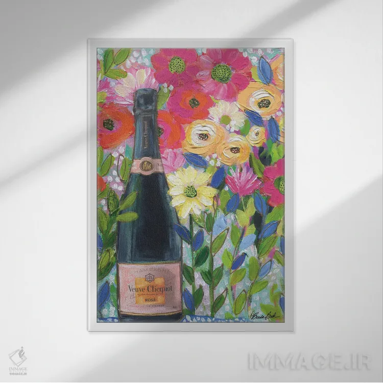 تابلو رز در تمام روز اثر برندا بوش - نمای قابدار سفید