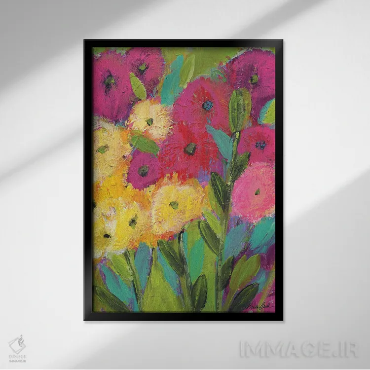 تابلو آفتاب بهاری اثر برندا بوش - نمای قابدار مشکی