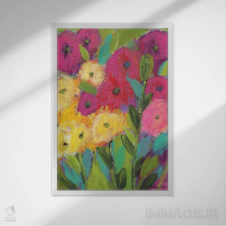 تابلو آفتاب بهاری اثر برندا بوش - نمای قابدار سفید