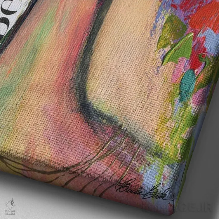 تابلو باشکوه اثر برندا بوش - نمای نزدیک بافت بوم