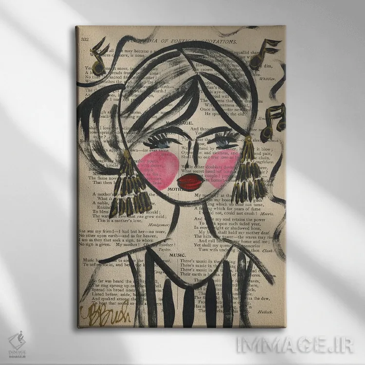 تابلو خاطرات موسیقی اثر برندا بوش - نمای روبهرو روی دیوار