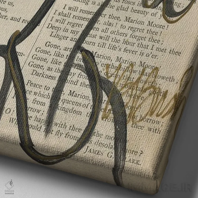 تابلو Please,بانو، لطفاً اثر برندا بوش - نمای نزدیک بافت بوم