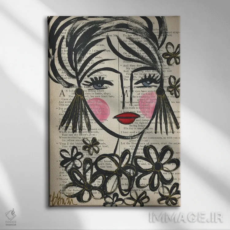 تابلو چیدن گلبابونهها اثر برندا بوش - نمای روبهرو روی دیوار