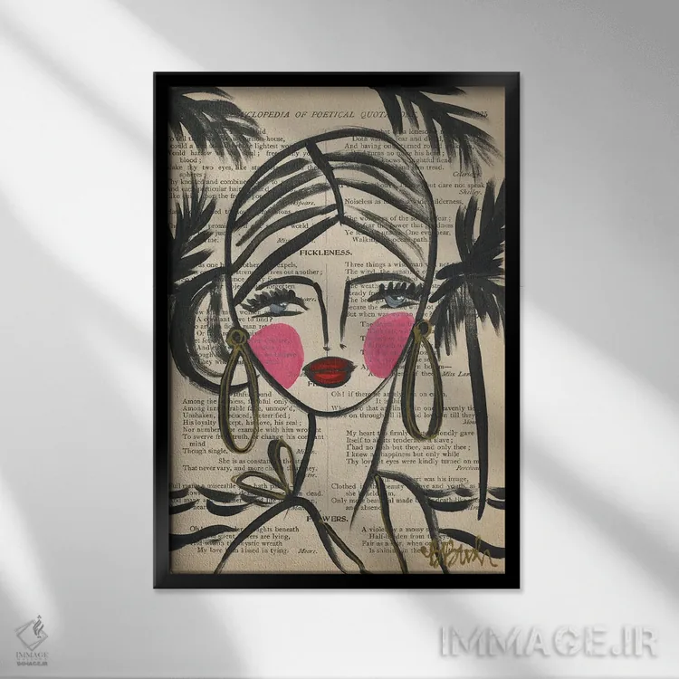 تابلو روزهای استوایی اثر برندا بوش - نمای قابدار مشکی