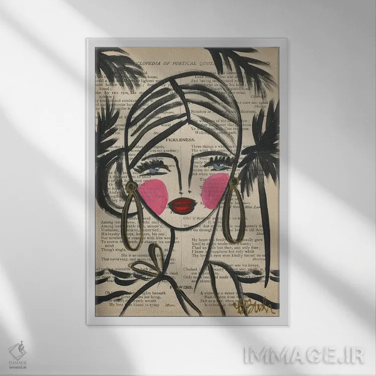 تابلو روزهای استوایی اثر برندا بوش - نمای قابدار سفید