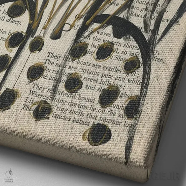 تابلو رویاهای درخشان اثر برندا بوش - نمای نزدیک بافت بوم