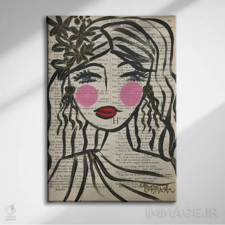 تابلو دختر تولدی اثر برندا بوش - نمای روبهرو روی دیوار