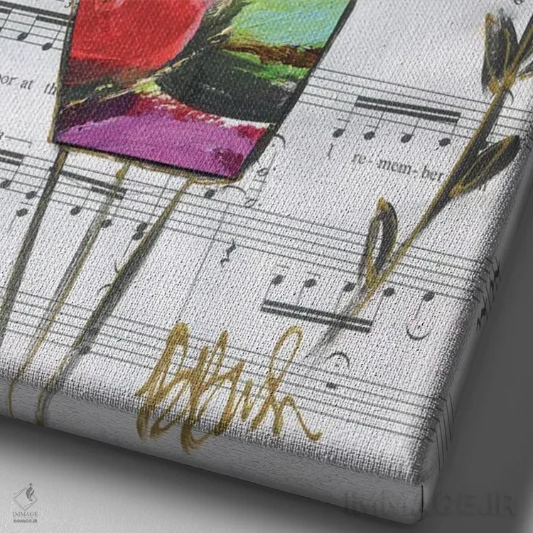 تابلو تو برایم گل نمیآوری اثر برندا بوش - نمای نزدیک بافت بوم