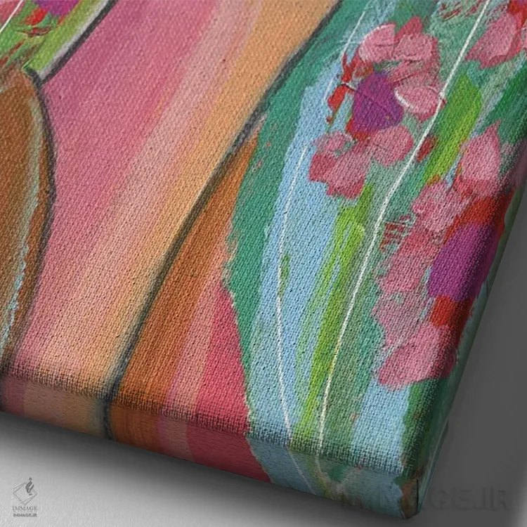 تابلو برای همیشه پری دریایی اثر برندا بوش - نمای نزدیک بافت بوم