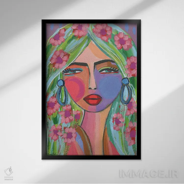 تابلو برای همیشه پری دریایی اثر برندا بوش - نمای قابدار مشکی