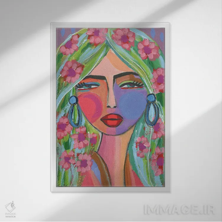 تابلو برای همیشه پری دریایی اثر برندا بوش - نمای قابدار سفید