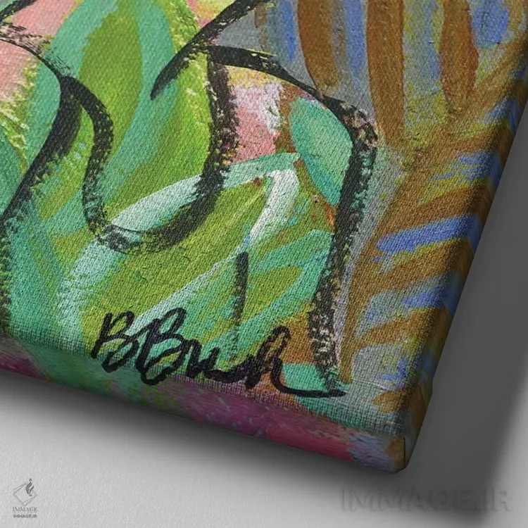 تابلو تو زیبایی اثر برندا بوش - نمای نزدیک بافت بوم