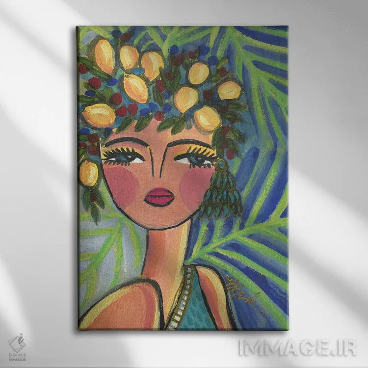 تابلو ملکهٔ لیمونچلو (نوعی نوشیدنی ایتالیایی) اثر برندا بوش - نمای روبهرو روی دیوار